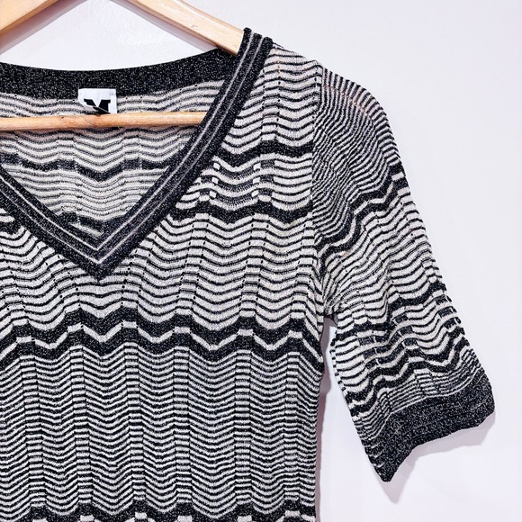 MISSONI Brown Sparkly Crochet Zigzag Dress - Picture 3 of 7